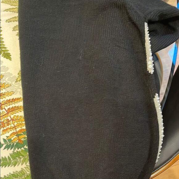 Alfred Dunner Black and White Crew Neck Sweater with Diamond Pattern - Picture 4 of 5